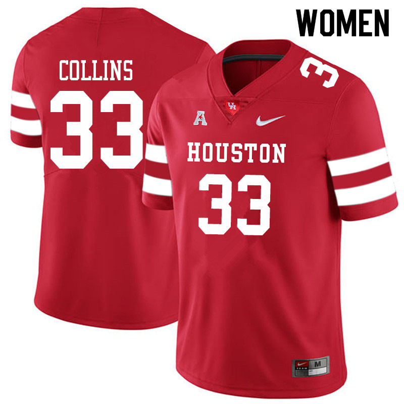Women #38 Adrian Collins Houston Cougars College Football Jerseys Sale-Red